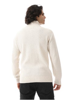 Andora Ribbed Neck & Trim Zipper Sweater  - Image 3