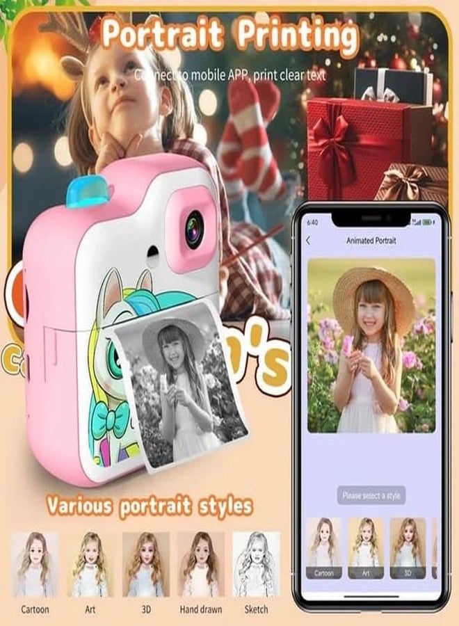 HOMENITY® - Unicorn Mini Portable Children's Digital Instant Print Capture and Print Camera with Videorecord/Mini-Games, Portable Travel Camera Toy for 6+ Years Old with Print Paper & 32G Card - Image 4