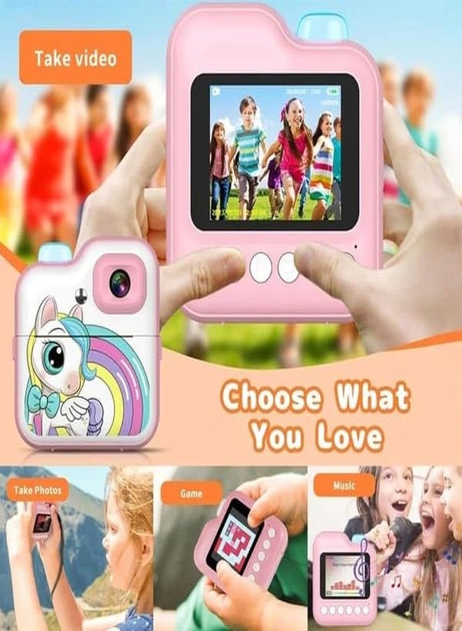 HOMENITY® - Unicorn Mini Portable Children's Digital Instant Print Capture and Print Camera with Videorecord/Mini-Games, Portable Travel Camera Toy for 6+ Years Old with Print Paper & 32G Card - Image 2