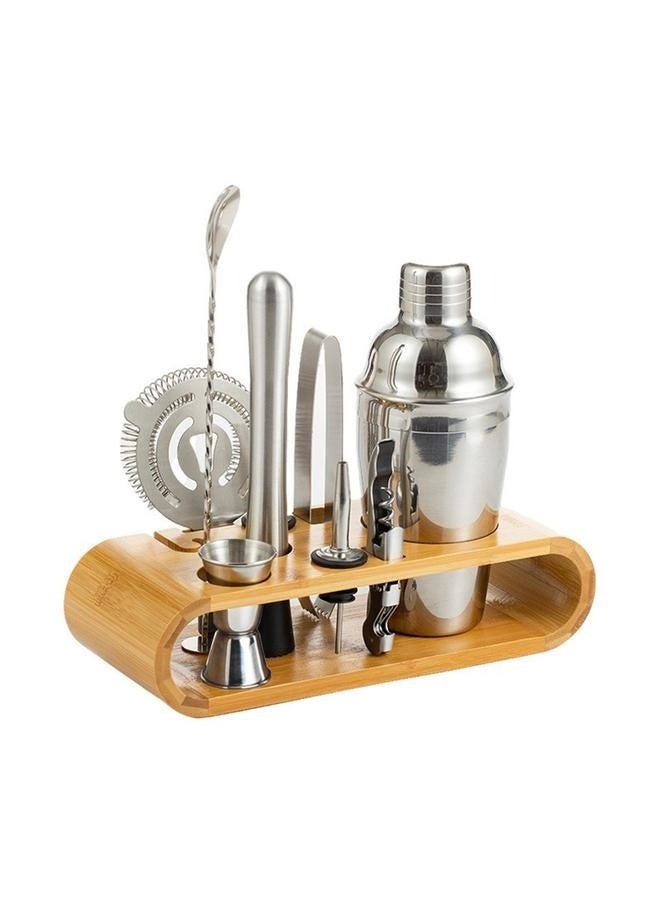 10-Piece Bar Tool Set with Stylish Bamboo Stand - Perfect Home Bartending Kit and Martini Cocktail Shaker Set For an Awesome Drink Mixing Experience  - Image 1