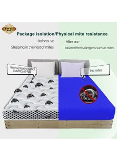 ADBENI HOME ADBENI HOME Quilted Cotton Extra Absorbent Quick Dry Sheet for Baby Baby Bed Protector Waterproof Baby Sheet Cot Sheet Crib Sheets Mattress Protection California King 182x182cm Grey Royal Blue  - Image 5