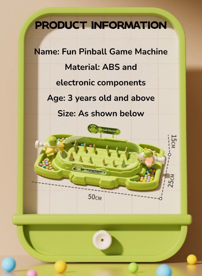 Desktop Pinball Toy, Competitive Pk Shooting Puzzle Game With 40 Pinball, Two-Player Pinball Machine Board Kids Games, Parent-Child Interaction Concentration Training Educational Toy, Kids Pinball Toy Game For Aged 3+ Boys& Girls, Green - Image 2