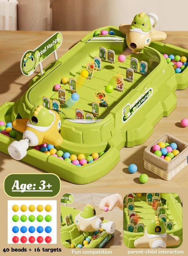 Desktop Pinball Toy, Competitive Pk Shooting Puzzle Game With 40 Pinball, Two-Player Pinball Machine Board Kids Games, Parent-Child Interaction Concentration Training Educational Toy, Kids Pinball Toy Game For Aged 3+ Boys& Girls, Green - Image 1