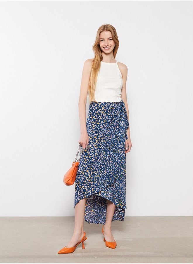 LC WAIKIKI - Elastic Waist Floral A-Line Poplin Women's Skirt - Image 1