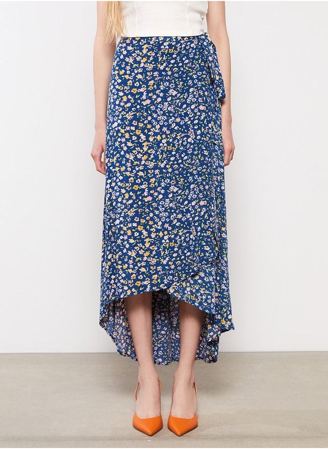 LC WAIKIKI - Elastic Waist Floral A-Line Poplin Women's Skirt - Image 1