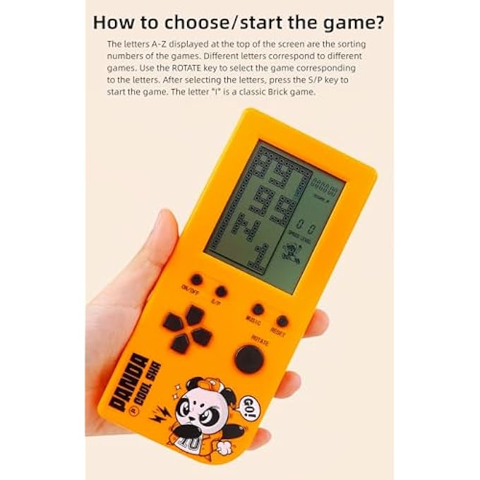 PANDA CARTOON GAME CONSOLE RETRO CUBE 26 BRICK GAMES 2574 LEVELS SPEED/DIFFICULTY ADJUSTABLE ELECTRONIC GAME PORTABLE FOR CHILDREN TOYS GIFTS PUZZLE (HRED) - Image 5