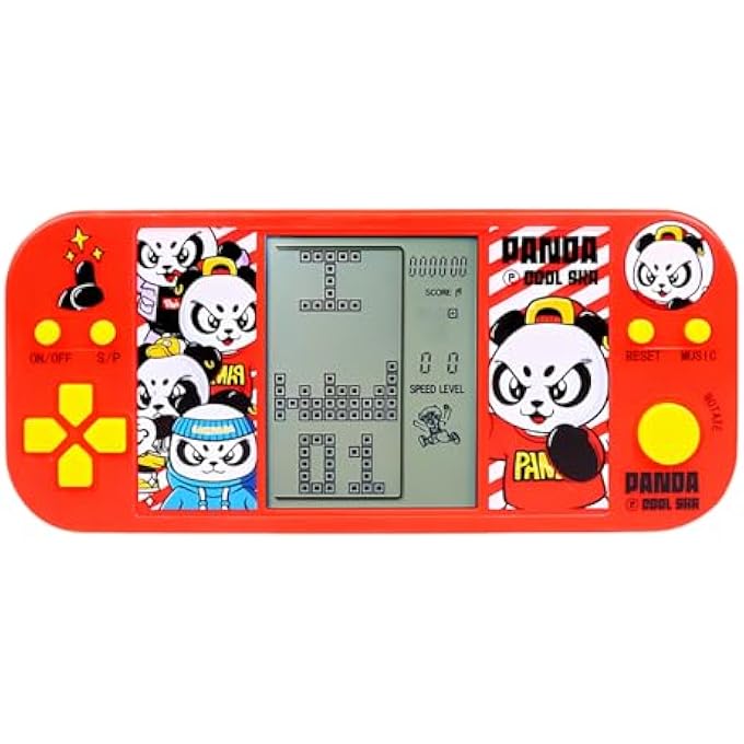 PANDA CARTOON GAME CONSOLE RETRO CUBE 26 BRICK GAMES 2574 LEVELS SPEED/DIFFICULTY ADJUSTABLE ELECTRONIC GAME PORTABLE FOR CHILDREN TOYS GIFTS PUZZLE (HRED) - Image 2