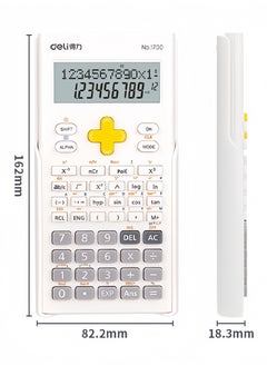 Deli Scientific calculator double line display function calculator 10+2 students middle and university school with large screen white  - Image 5