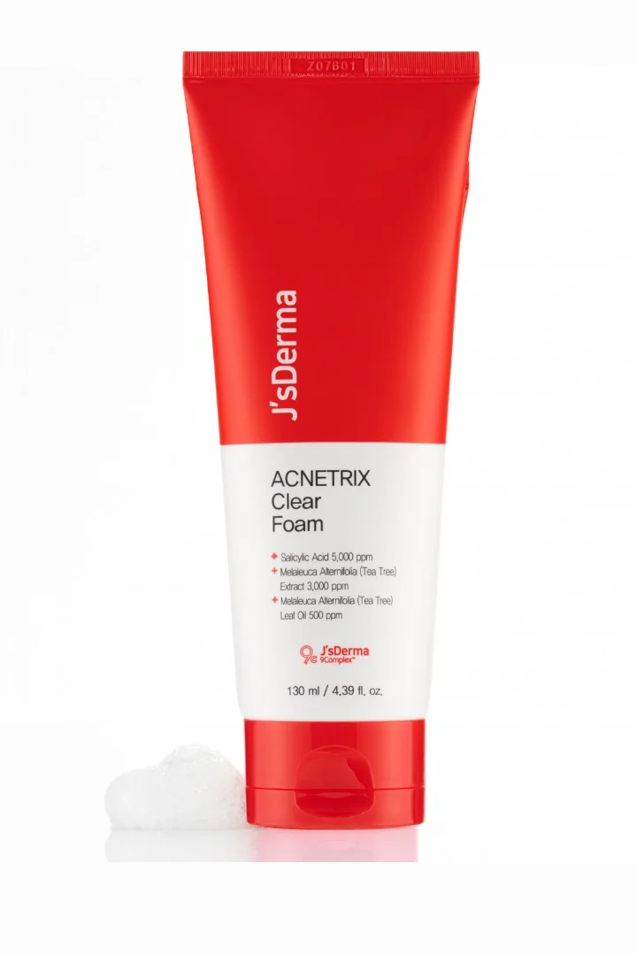 J'sDerma Acentrix Clear Foam Cleanser - Salicylic Acid, Daily  Gentle Cleanser Foam for Sensitive & Problematic Skin  130ml
