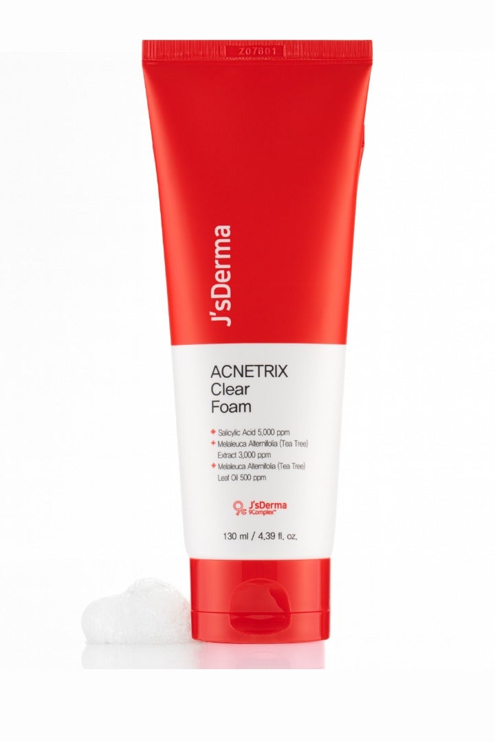 J'sDerma Daily Gentle Foam Cleanser 5,000 PPM Salicylic Acid for Sensitive & Problematic Skin Acentrix Clear Foam Cleanser 130ml - Image 1