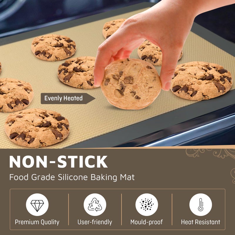 ThreadNanny 4 Pack Silicone Baking Mat Nonstick 2 Half and 2 Quarter Size - 1/4 Silicone Cookie Sheets for Baking Macaron Cookie Set of 2-2 Pack Thick Heavy Duty Reusable Mats Half Sheet for Kitchen Counter - Image 5