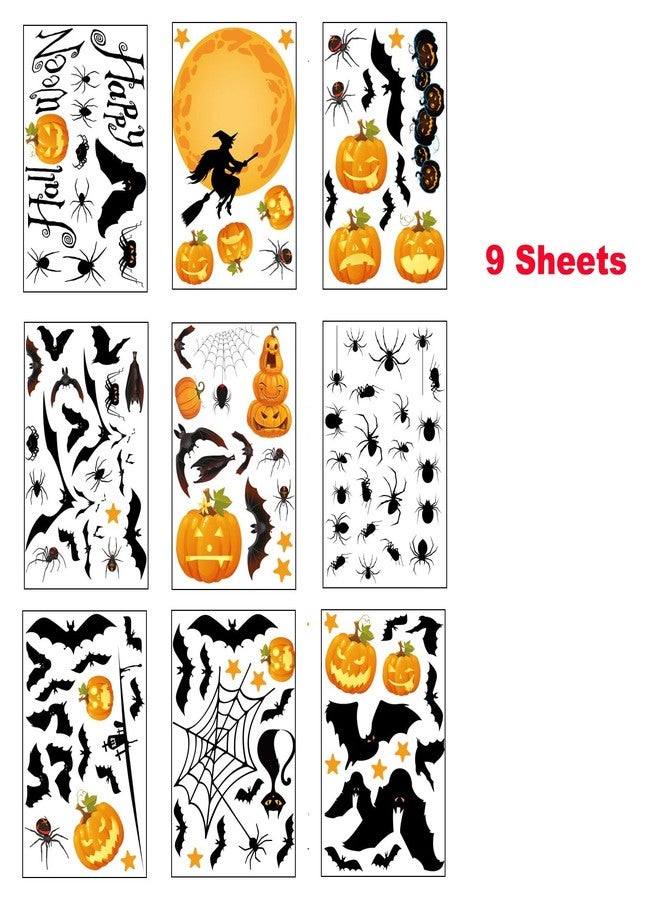 i-Beeboo Pumpkin Spiders Bats Shop Window Stickers For Halloween Decoration, Double-Sided Halloween Window Decorations Removable For School, Store, Home Decor, Home Decoration - Image 2