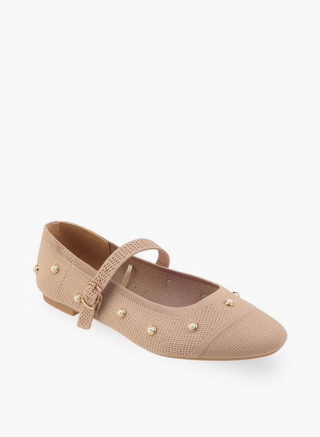 Flora Bella By Shoexpress Women Pearl Embellished Ballerina Shoes - Image 2