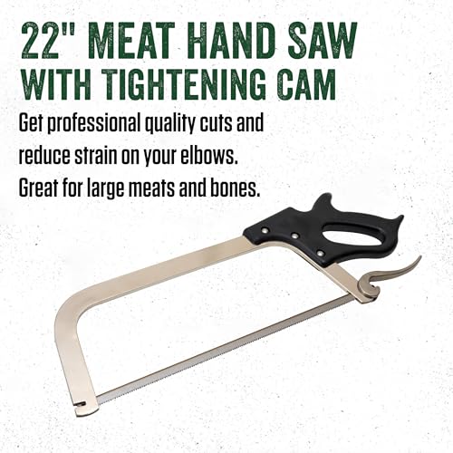 LEM Products 22" Meat Saw with Tightening Cam, Heavy Nickel-Plated Frame, Black Handle - Image 2