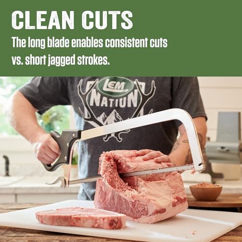 LEM Products 22" Meat Saw with Tightening Cam, Heavy Nickel-Plated Frame, Black Handle - Image 3