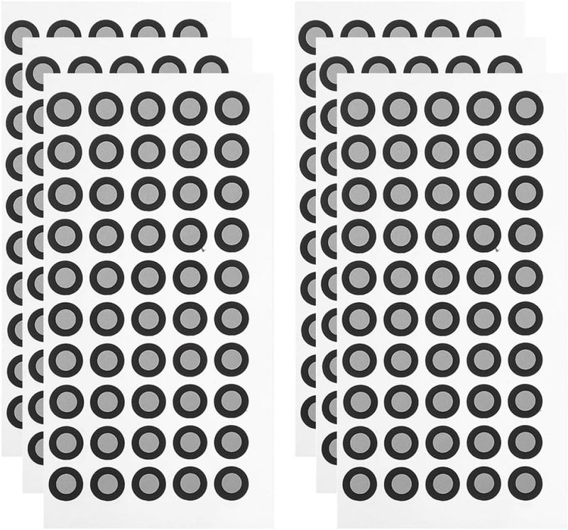 3D Scanner Positioning Points Reflective Film Marking Dots 0.15mm Thick 6mm Inner 10mm Outer Diameter 6 Sheets for Accurate Digital Scanning and Reference - Image 1