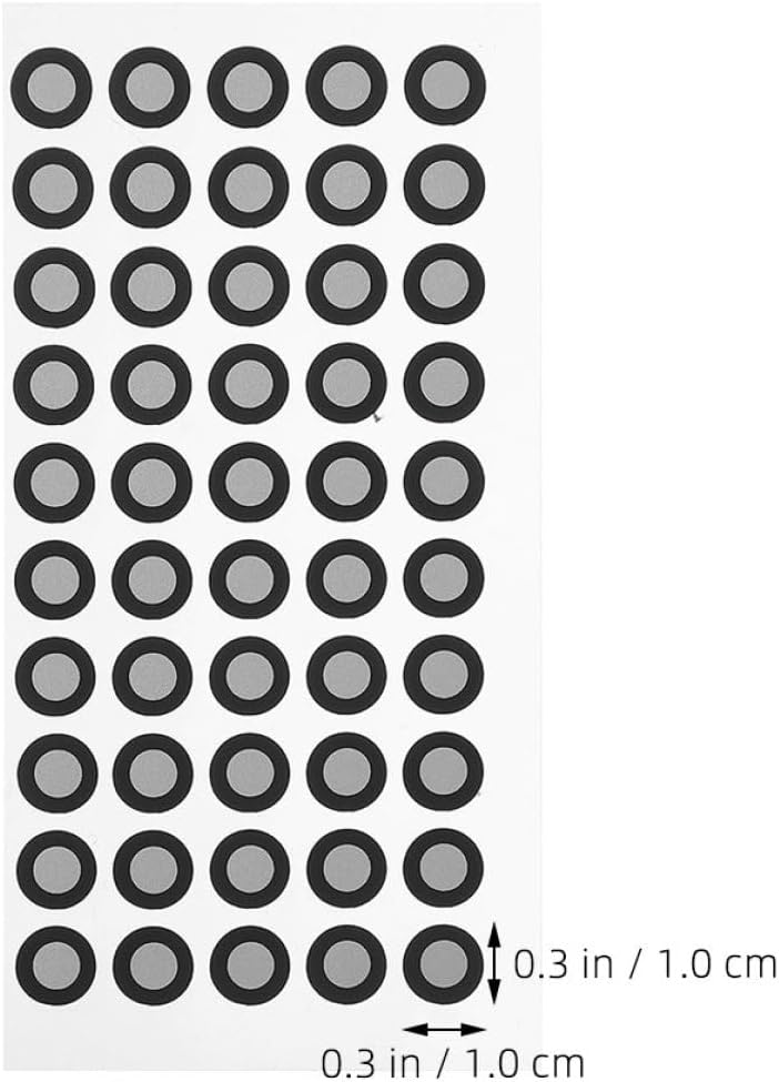 3D Scanner Positioning Points Reflective Film Marking Dots 0.15mm Thick 6mm Inner 10mm Outer Diameter 6 Sheets for Accurate Digital Scanning and Reference - Image 2