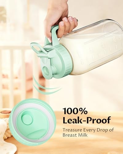 VA1KENE 32oz Breast Milk Pitcher with Lid – Leak-Proof & Airtight Glass Storage Container, Breastfeeding Essentials for Breastmilk, Wide Mouth Mason Jar Pitcher, Fast Formula Maker - Image 3