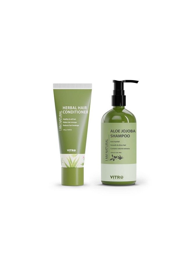 VITRO Aloe Jojoba Shampoo 250 Ml+Hair Conditioner 125 Ml;Smoothhealthy;Antihairfall;Paraben Free - Image 2