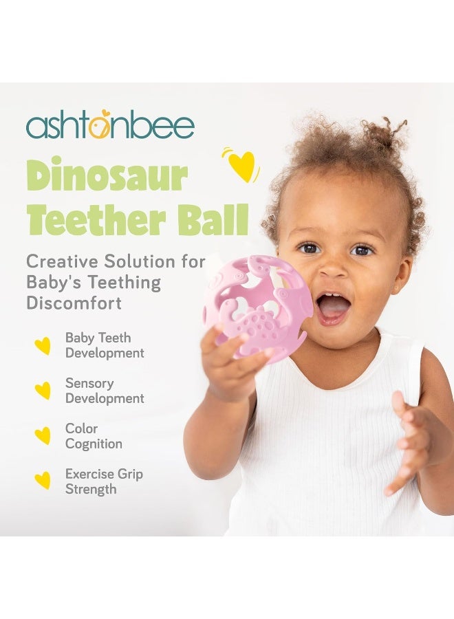 Ashtonbee Silicone Sensory Teething Dino Ball - Image 2