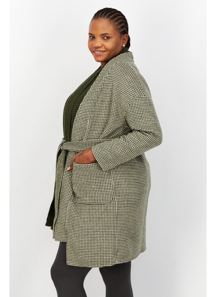 Women Houndstooth Trench Coat Jacket, Dark Green Combo - pzsku/ZE41E46D7A0F8D6DD2571Z/45/_/1739801102/bdbfd470-704f-43c5-ac41-e14422ea0255