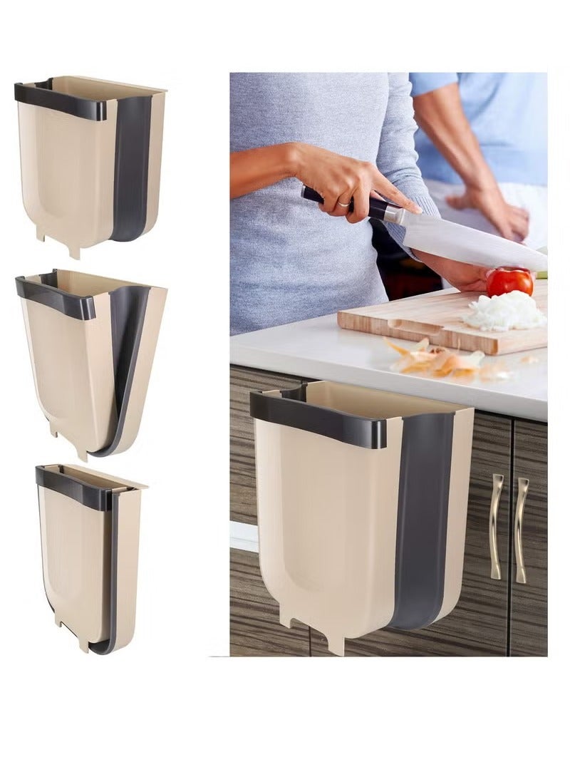 Kitchen Cabinet Door Hanging Trash Can Bins Small Foldable Hanging Rack for Bathroom Bedroom Office Portable for Home and Outdoor, Top Open  - Image 1