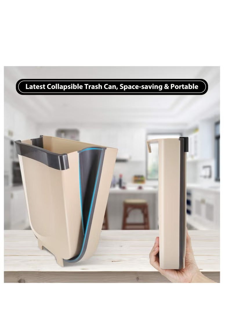 Kitchen Cabinet Door Hanging Trash Can Bins Small Foldable Hanging Rack for Bathroom Bedroom Office Portable for Home and Outdoor, Top Open  - Image 2