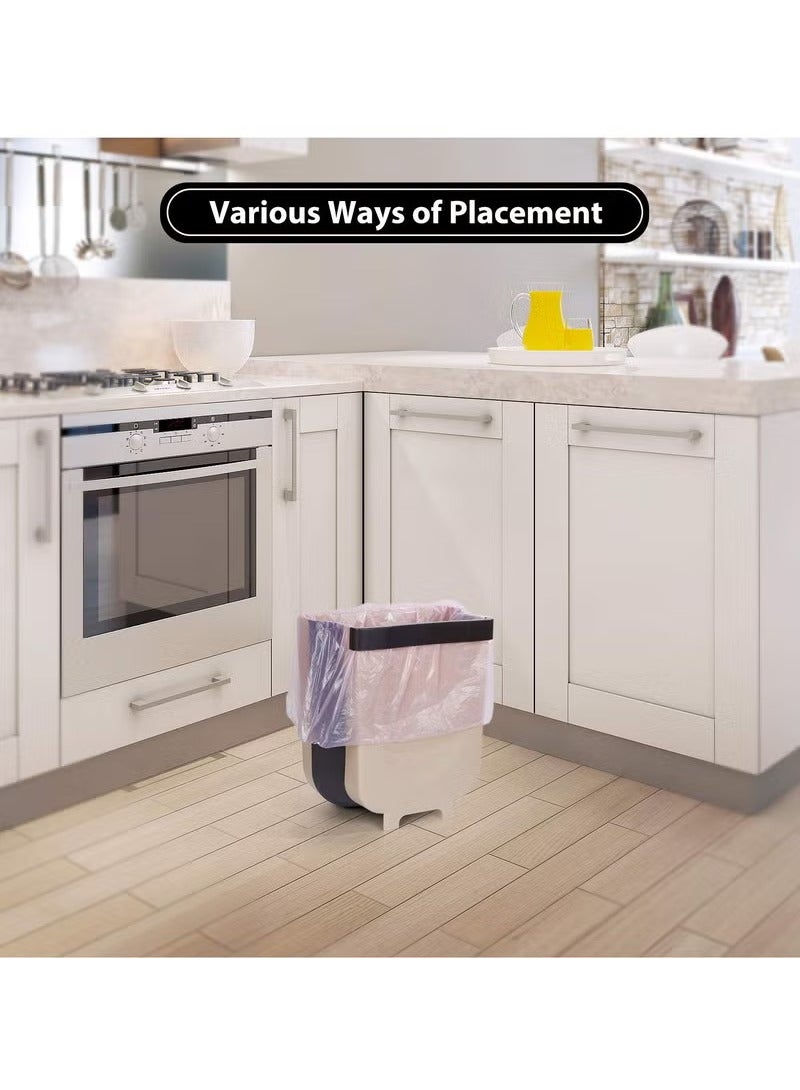 Kitchen Cabinet Door Hanging Trash Can Bins Small Foldable Hanging Rack for Bathroom Bedroom Office Portable for Home and Outdoor, Top Open  - Image 3