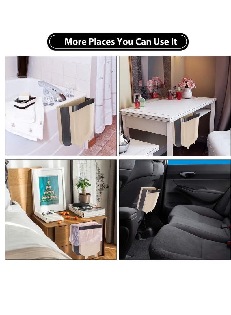 Kitchen Cabinet Door Hanging Trash Can Bins Small Foldable Hanging Rack for Bathroom Bedroom Office Portable for Home and Outdoor, Top Open  - Image 4