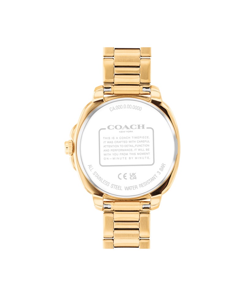 COACH ساعة تونو أنالوج للنساء بحالة رقيقة من الفولاذ الذهبي المطلي بالأيونات - Image 2