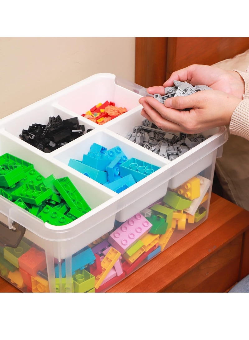 TRASSLE 17 QT Plastic Storage Box with Removable Tray Craft Organizers and Storage Clear Storage Container for Organizing Bead, Tool, Sewing, Playdoh - Image 4