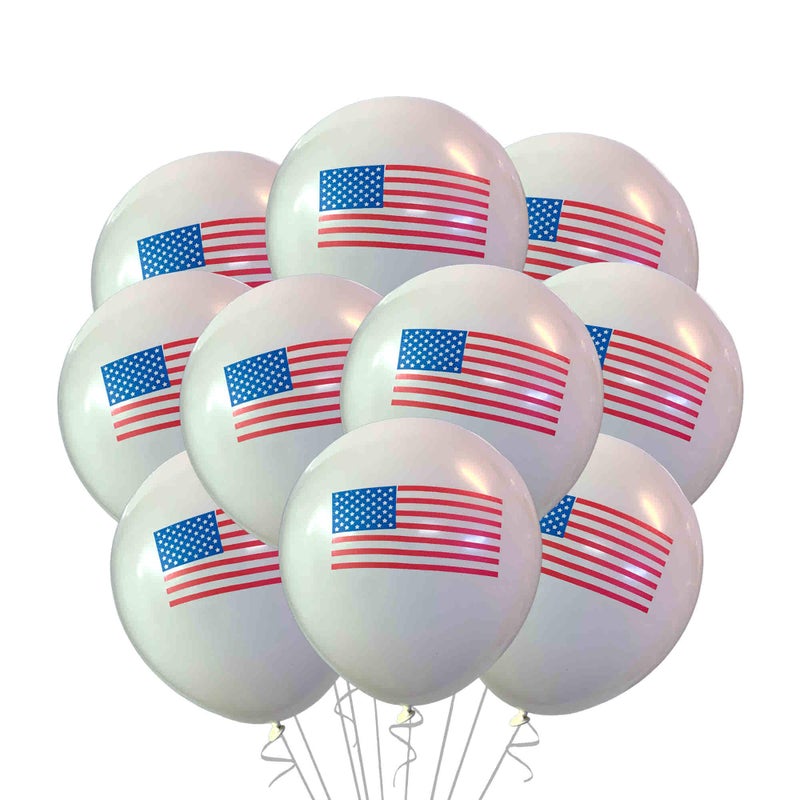 Malayan Products American Flag Latex Balloons 12 Count USA Balloons Birthday Event Party Supply Veteran United States 12 Inch Standard Size - Image 2