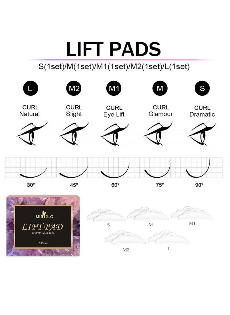 Professional Lash Lift and Tint Kit,   Eyelash Perm Kit and Black Eyelash Eyebrow Tint 3 in 1 Set, Quick Lifting Voluminous Tinting with Complete Tools for