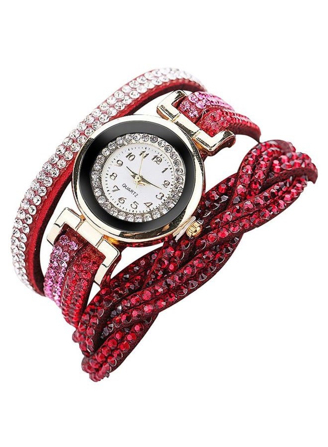 Cdybox Women Ladies Wholesale 6 Pack Diamond Watch Set Lot Leather Wrap Around Bracelet Analog Quartz Dress Wrist Watches 6pcs - Image 5
