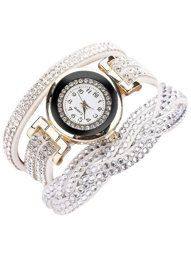 Cdybox Women Ladies Wholesale 6 Pack Diamond Watch Set Lot Leather Wrap Around Bracelet Analog Quartz Dress Wrist Watches 6pcs - Image 4