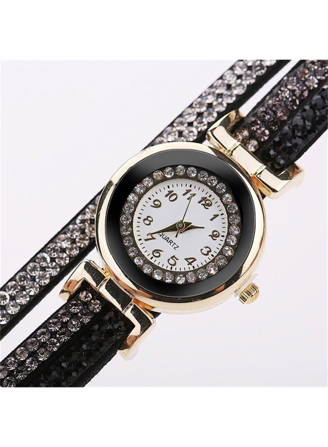 Cdybox Women Ladies Wholesale 6 Pack Diamond Watch Set Lot Leather Wrap Around Bracelet Analog Quartz Dress Wrist Watches 6pcs - Image 2