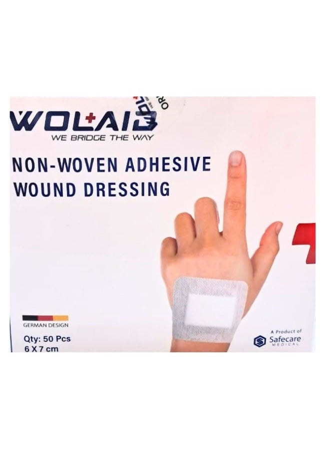 WOLAID Wolaid Non-Woven Steril Wound Dressing 6X7Cm 50"S 