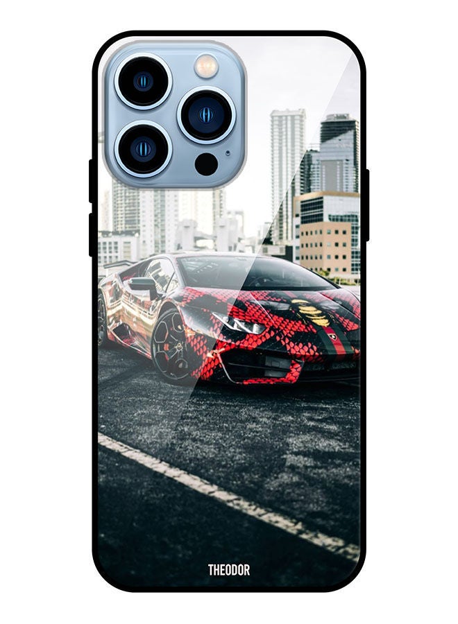 Theodor Protective Tempered Glass Case Cover For Apple iPhone 13 Pro Colourful Car - Image 1