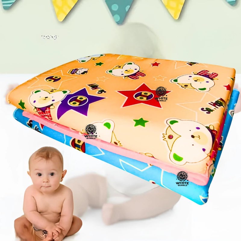 White Bubble White Bubble 3 Pack Waterproof Baby Canging Mattress Protector Crib Sheet Soft Cotton 60x45 CM Bed Protector for 06 Month Babies Multicolor 
