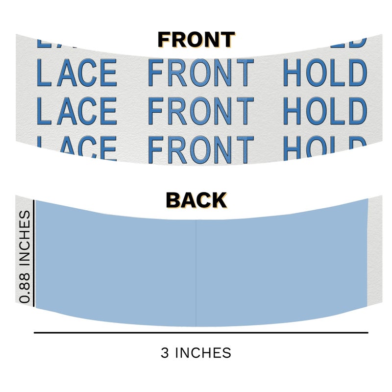 Sunshine Tape Premium Blue Liner Lace Front Hold Wig Tape | 108 Pieces | Double Sided Hair Strips for Toupee | Strong Waterproof Hold | Made in USA (108, Back Curve) - Image 4
