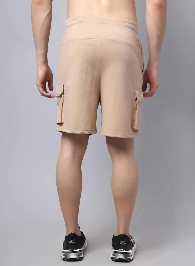 ستايلي Men Beige Cargo Shorts with Drawstring By Door74