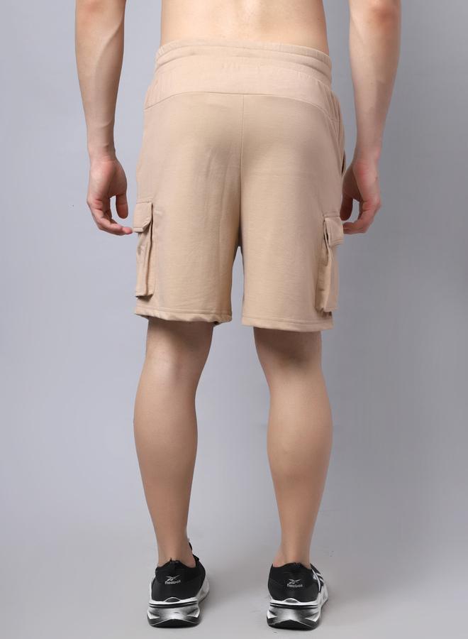 Take Two Men Beige Cargo Shorts with Drawstring By Door74 - Image 4
