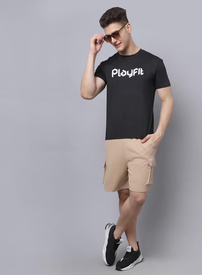 Take Two Men Beige Cargo Shorts with Drawstring By Door74 - Image 5