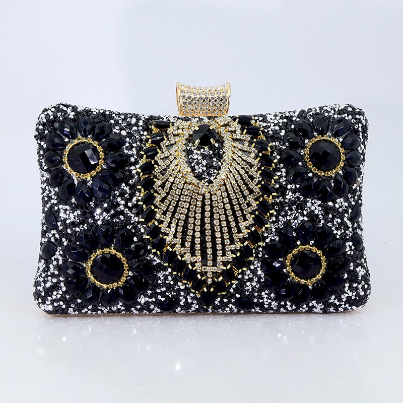 2023 New Diamond Beaded Embroidered Evening Bag Rhinestone Party Evening Dress Women'S Full Diamond Clutch - Image 3