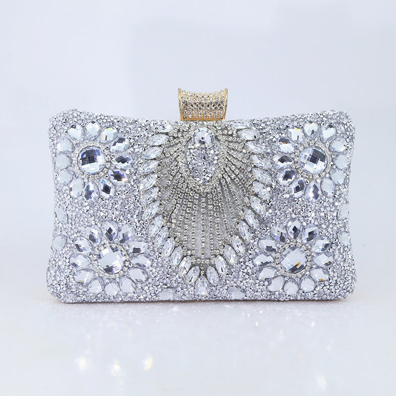 2023 New Diamond Beaded Embroidered Evening Bag Rhinestone Party Evening Dress Women'S Full Diamond Clutch - Image 1