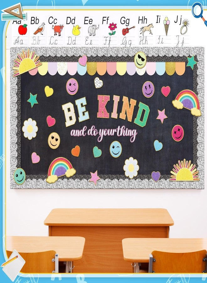 Mooliwe 93 Pcs Composition Notebook Classroom Decor Pastel Be Kind Bulletin Board Set Smile Face Back to School Border Decoration for School Party First Day of Class - Image 3
