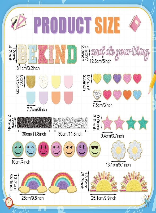 Mooliwe 93 Pcs Composition Notebook Classroom Decor Pastel Be Kind Bulletin Board Set Smile Face Back to School Border Decoration for School Party First Day of Class - Image 2