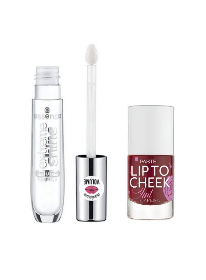 Essence Extreme Shine Volume Lipgloss and Pastel Lip To Cheek Tint Set - 2 Pieces - Image 1