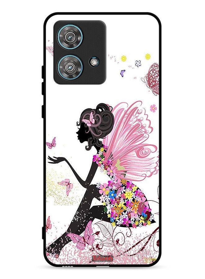 Tolwak Motorola Edge 40 Neo 5G Protective Case Cover Butterfly Girl Artwork - Image 1