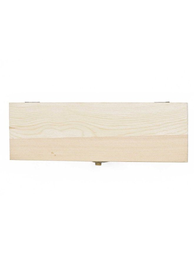 AVESON Plain Unfinished Wood Pencil Box, Unpainted Rectangle DIY Artist Tool and Brush Storage Box Case with Locking Clasp, Small - Image 5